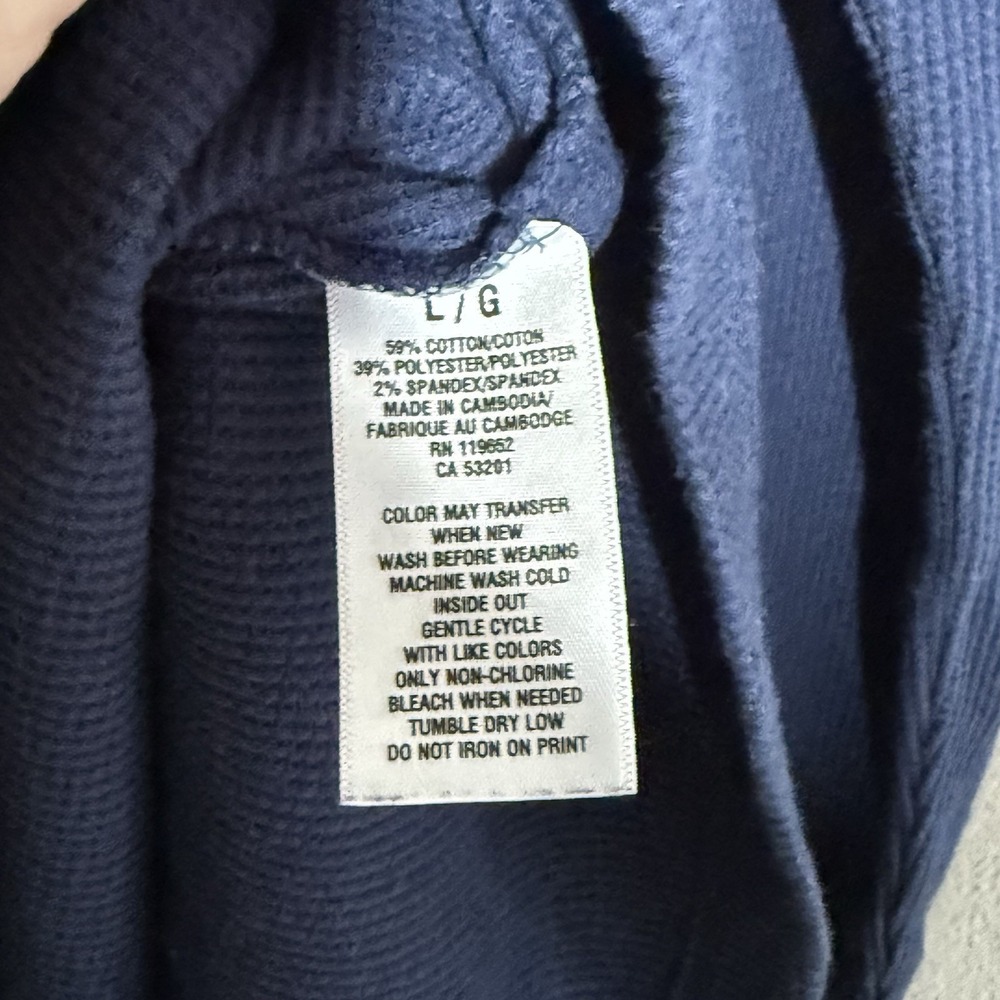 Vintage Aeropostale Womens Y2K Longsleeve Thermal Henley Top Size L Preppy Navy - Picture 7 of 11